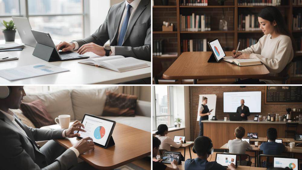 10-inch screen tablet used for work, study and presentations