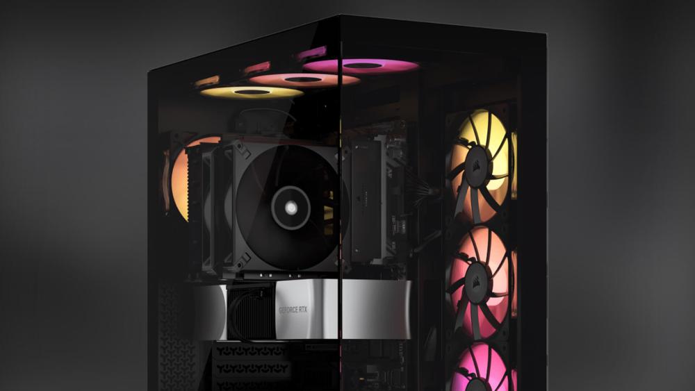 Airflow layout showing GPU and CPU cooling in 3500 case