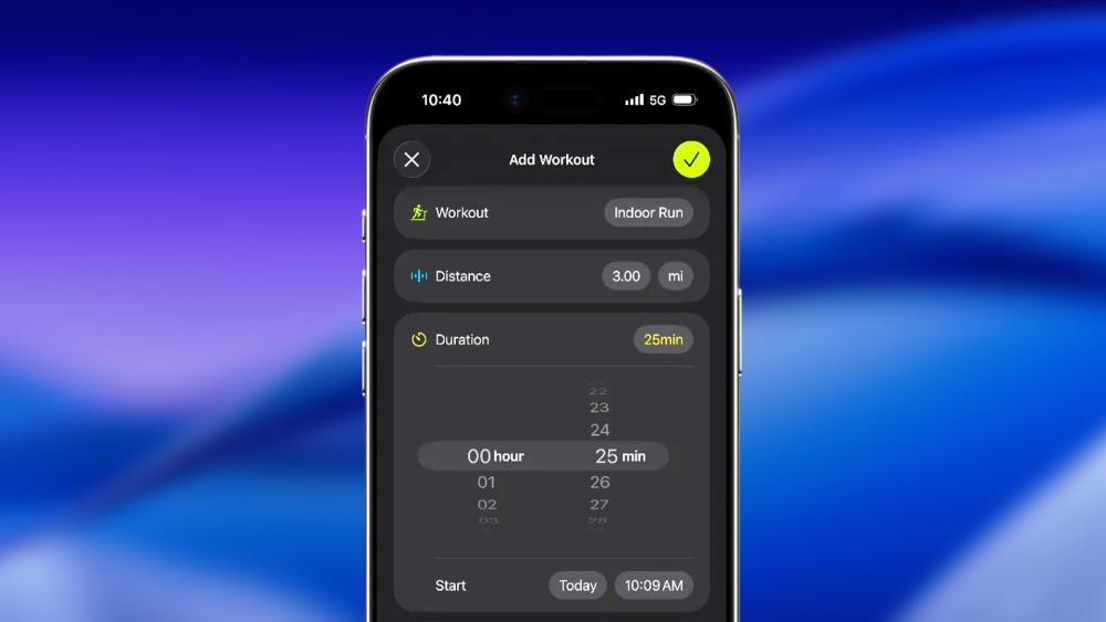 Apple iPhone showing new fitness and productivity features