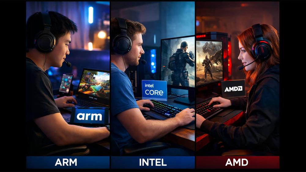 Gamers comparing ARM, Intel and AMD CPU platforms for PC gaming
