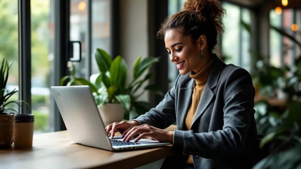 professional using a laptop in a remote setting