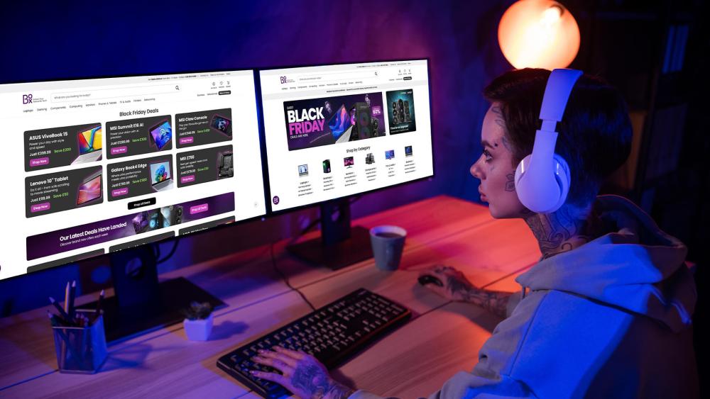 Person browsing Black Friday tech deals on Box.co.uk