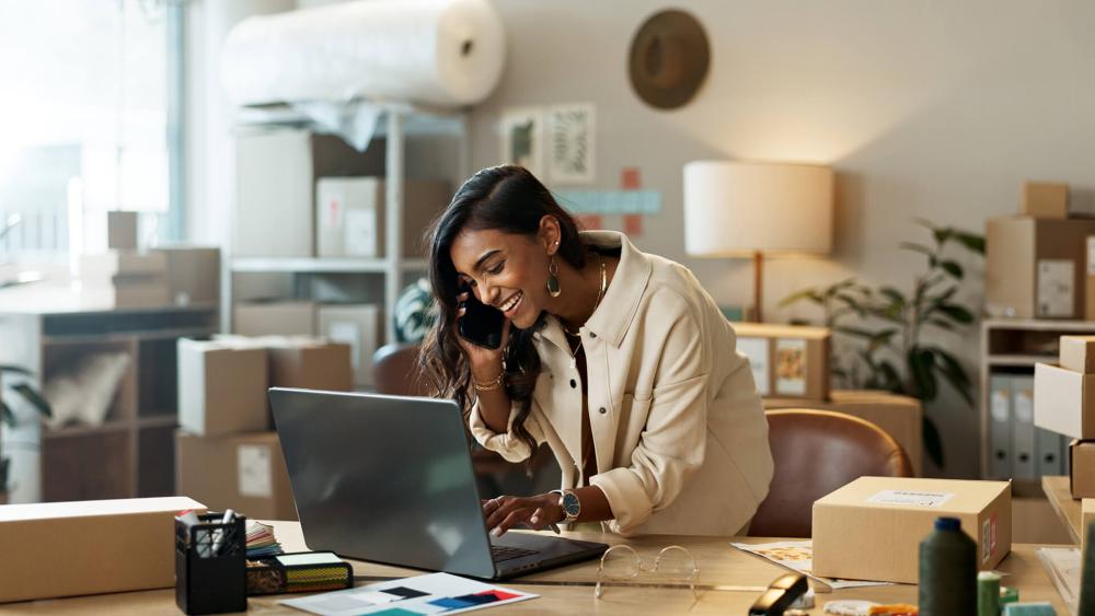 Person using laptop for online shopping and browsing at home