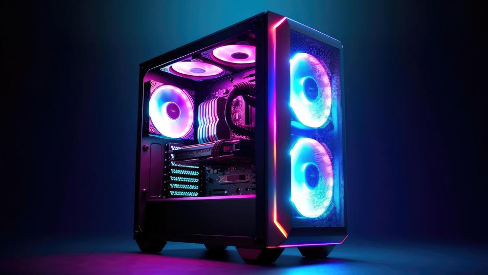 CiT RGB gaming PC case with mesh front panel and tempered glass side panel