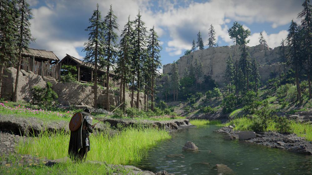 Detailed valley with river and trees showing rich game world
