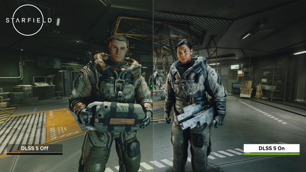 DLSS 5 boosts frame rate and clarity in Starfield scene