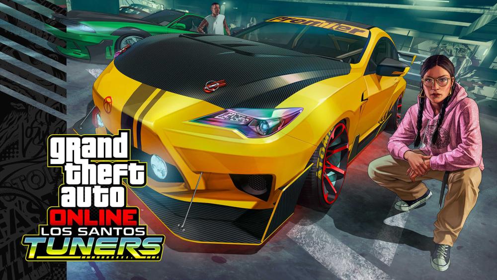 GTA Online Los Santos Tuners artwork with modified cars