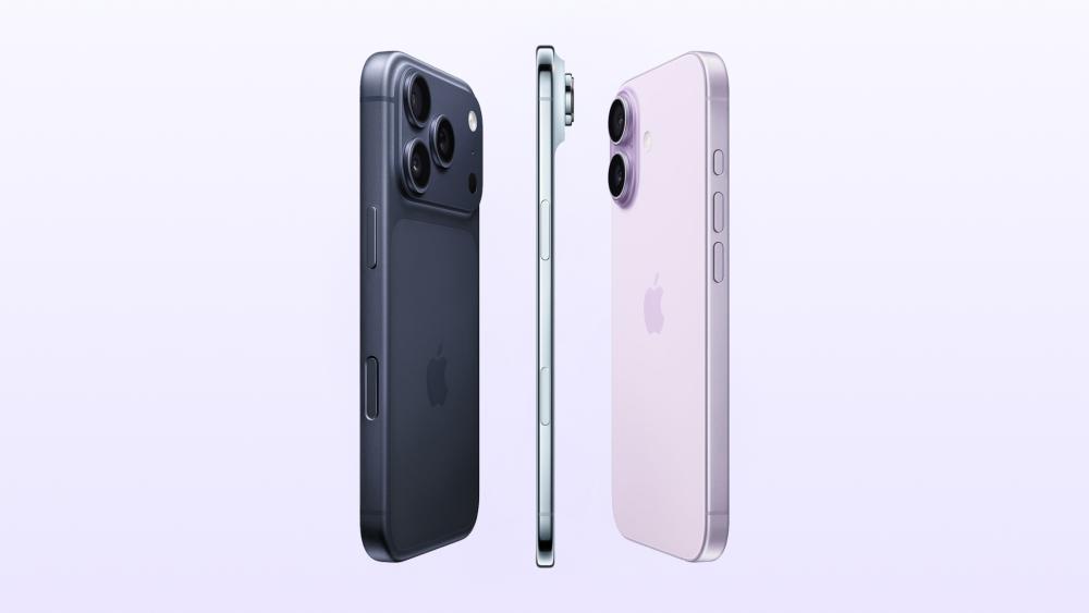 iPhone Air shown beside other iPhone models to compare slim design and size