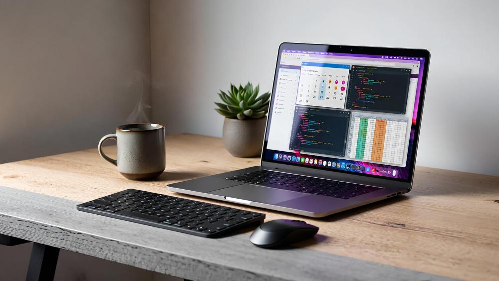 Laptop performance shown through real-time app switching