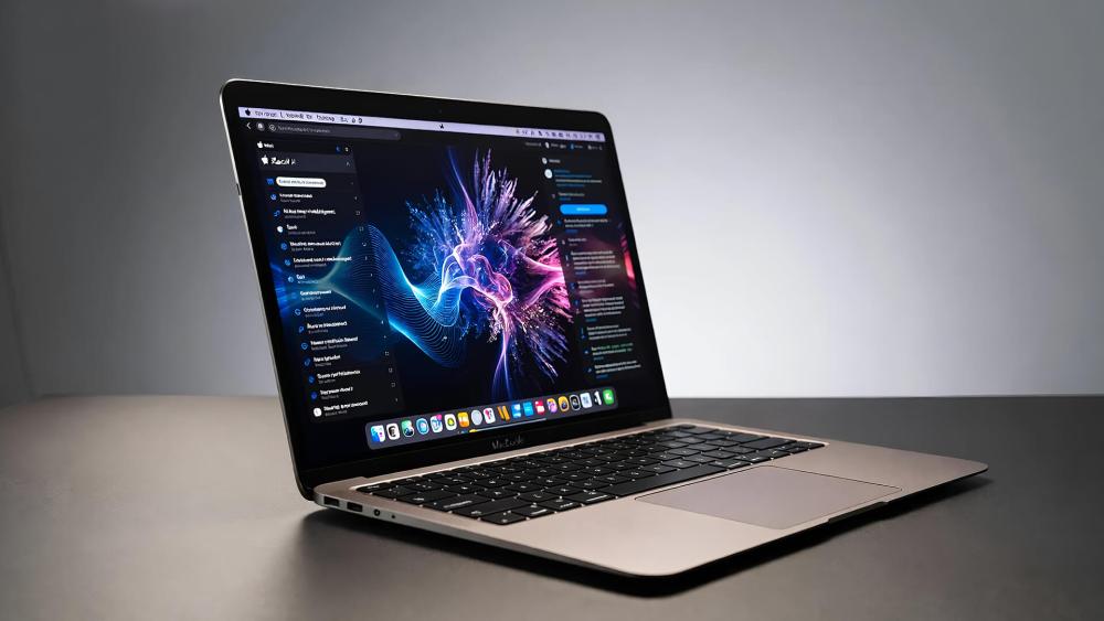 MacBook Air open on a desk showing macOS and daily workflow