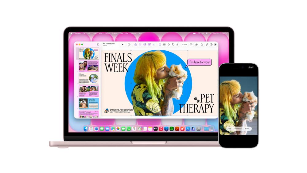 MacBook Neo connected with iPhone using Apple Continuity