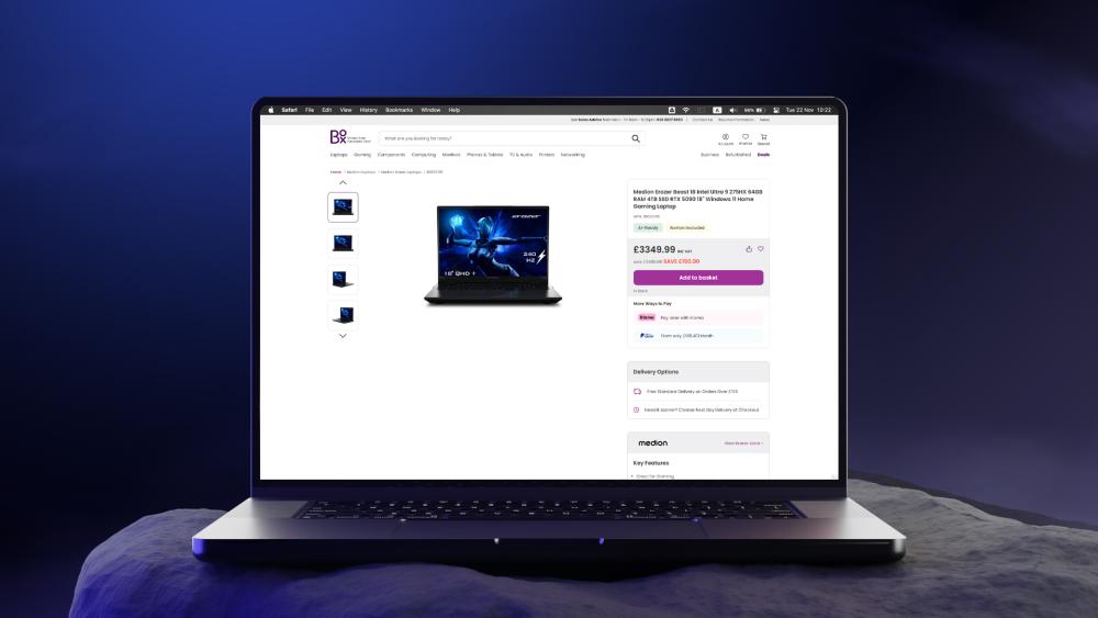 Medion gaming laptop offer displayed on Box.co.uk