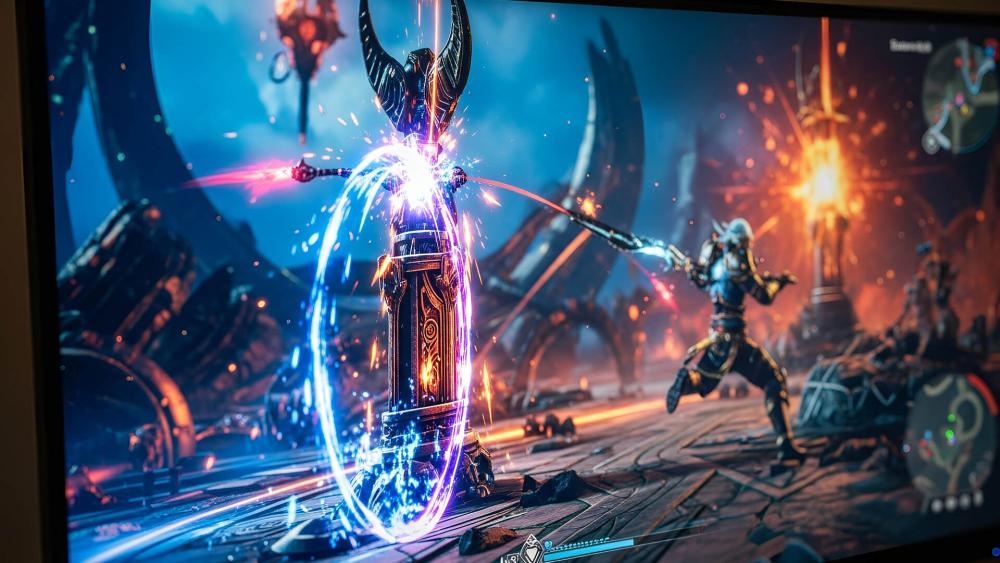 Vibrant game scene showing colour and detail on a high-end acer monitor