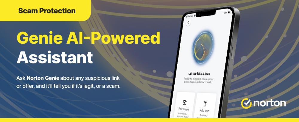 Norton Genie AI detecting scam threats on mobile device