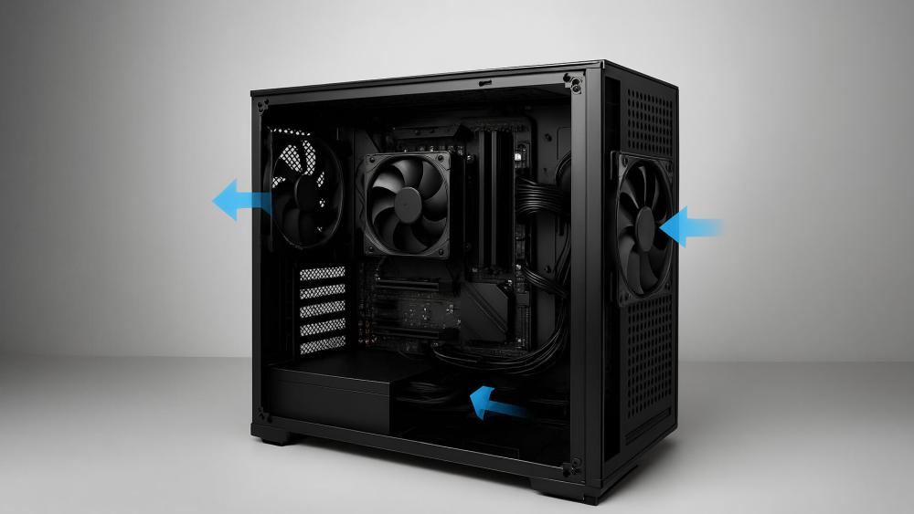 Gaming setup showing CPU and GPU temperature monitoring