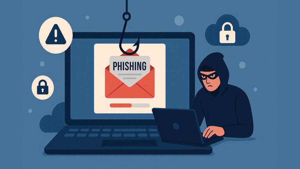 Hacker using phishing email to steal login details