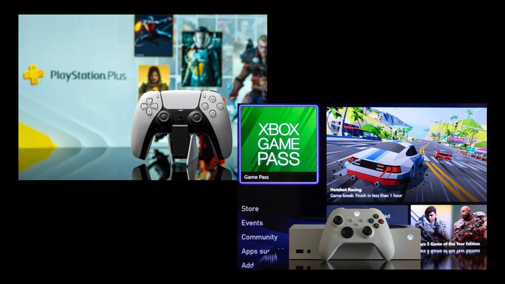 A side-by-side comparison of PlayStation Plus and Xbox Game Pass libraries.