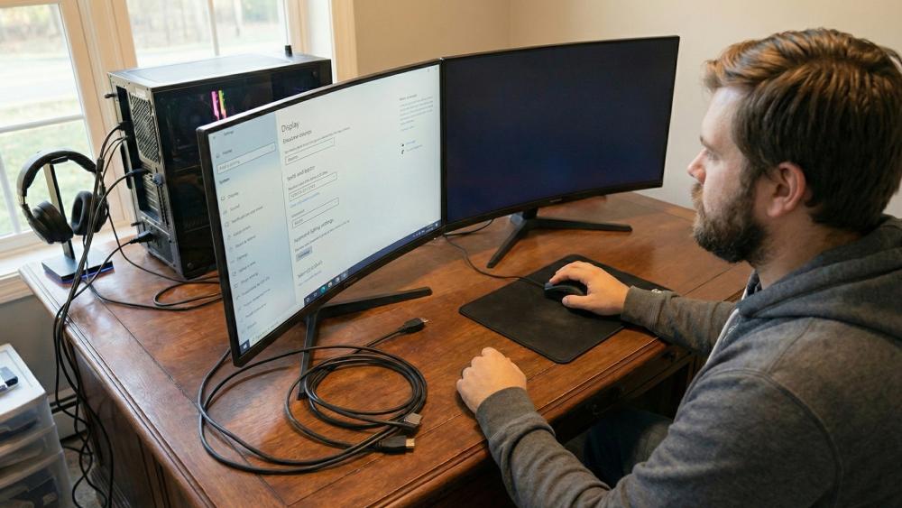 User restarting PC and monitor to resolve display signal issues
