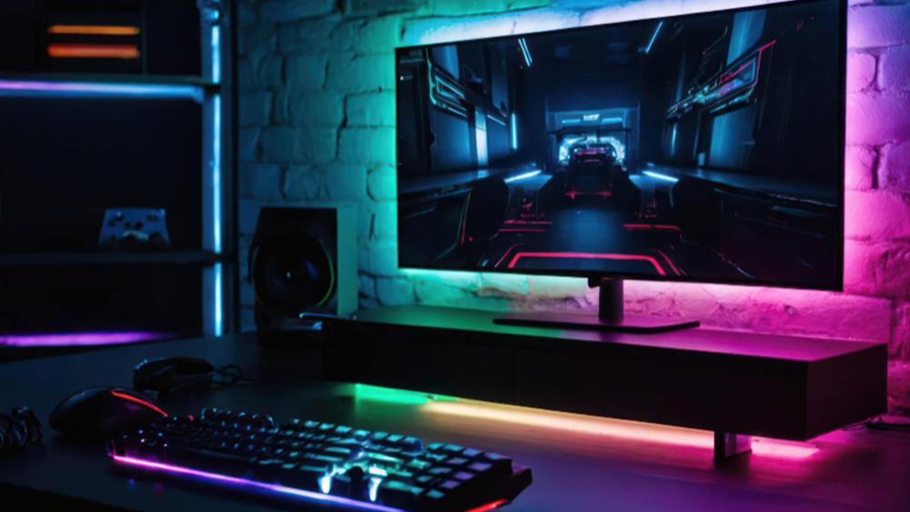 RGB gaming monitor setup showing smooth high refresh gameplay