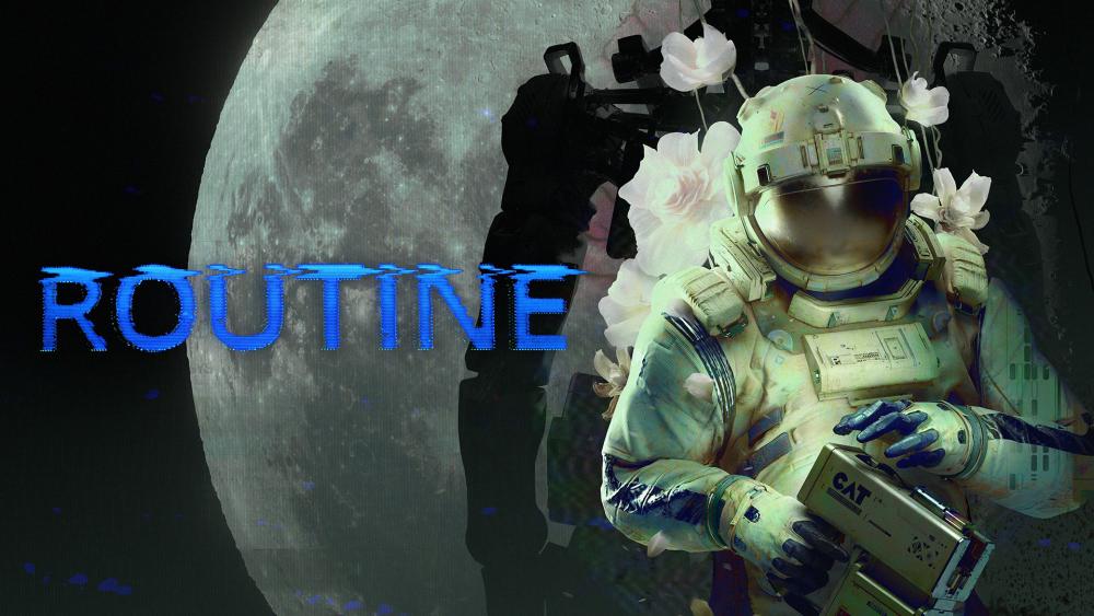 Routine Xbox sci-fi horror game astronaut and moon backdrop