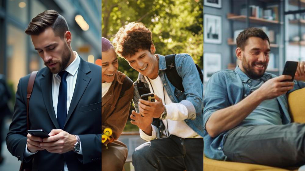 Different users exploring Samsung Galaxy A, S, and Z series phones