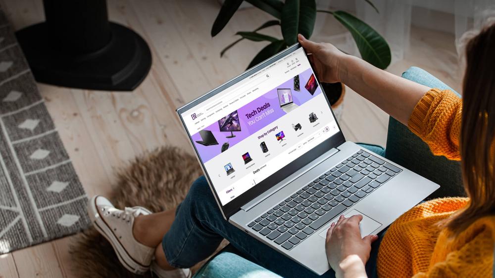 Person browsing Box.co.uk Black Friday 2025 Laptop deals