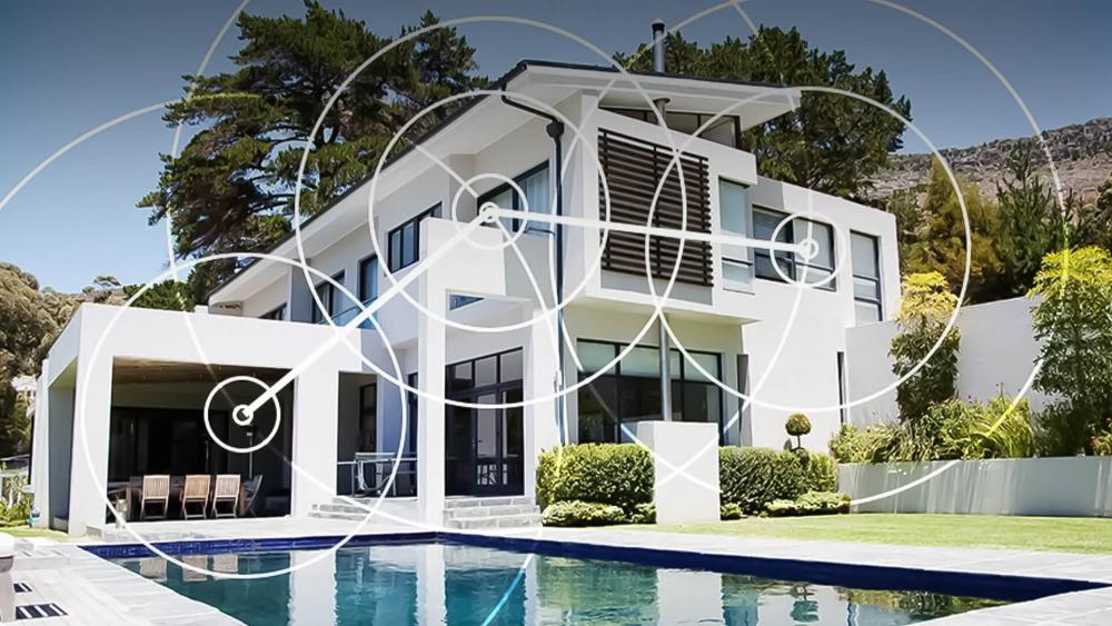 Mesh WiFi coverage shown across a modern home