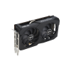 Close-up of ASUS Dual Radeon RX 7600 V2 OC Edition featuring dual-fan design for efficient airflow