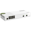 Compact design of Qnap QSW-M2108-2S switch offering 8 RJ45 and 2 SFP+ ports for versatile use
