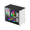 GameMax Spark White Gaming Cube MATX PC Case - Black