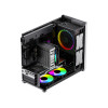 GameMax Spark White Gaming Cube MATX PC Case - Black