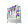 GameMax Vista White ATX Gaming PC Case with 3x Infinity ARGB Fans - White