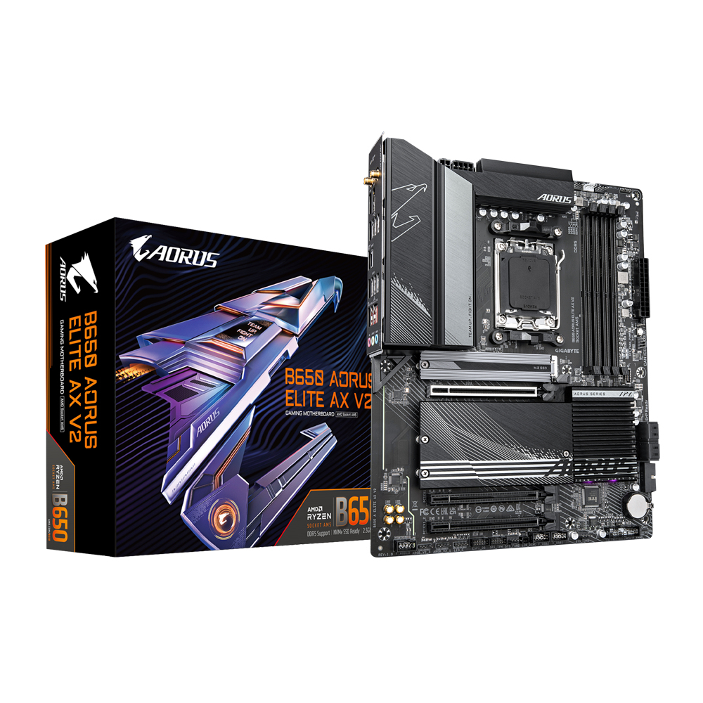 Gigabyte B650 AORUS ELITE AX V2 ATX  Motherboard with its box