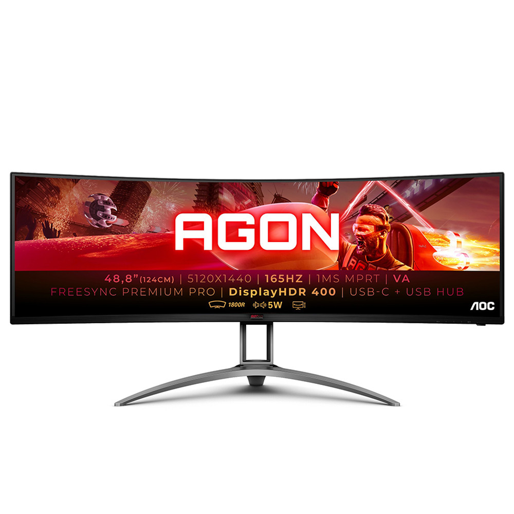 AOC AGON AG493UCX2 49" curved Quad HD gaming monitor with 165Hz refresh rate
