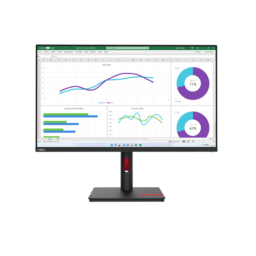 Lenovo ThinkVision T32h-30 31.5" IPS Quad HD Monitor with height adjustable stand
