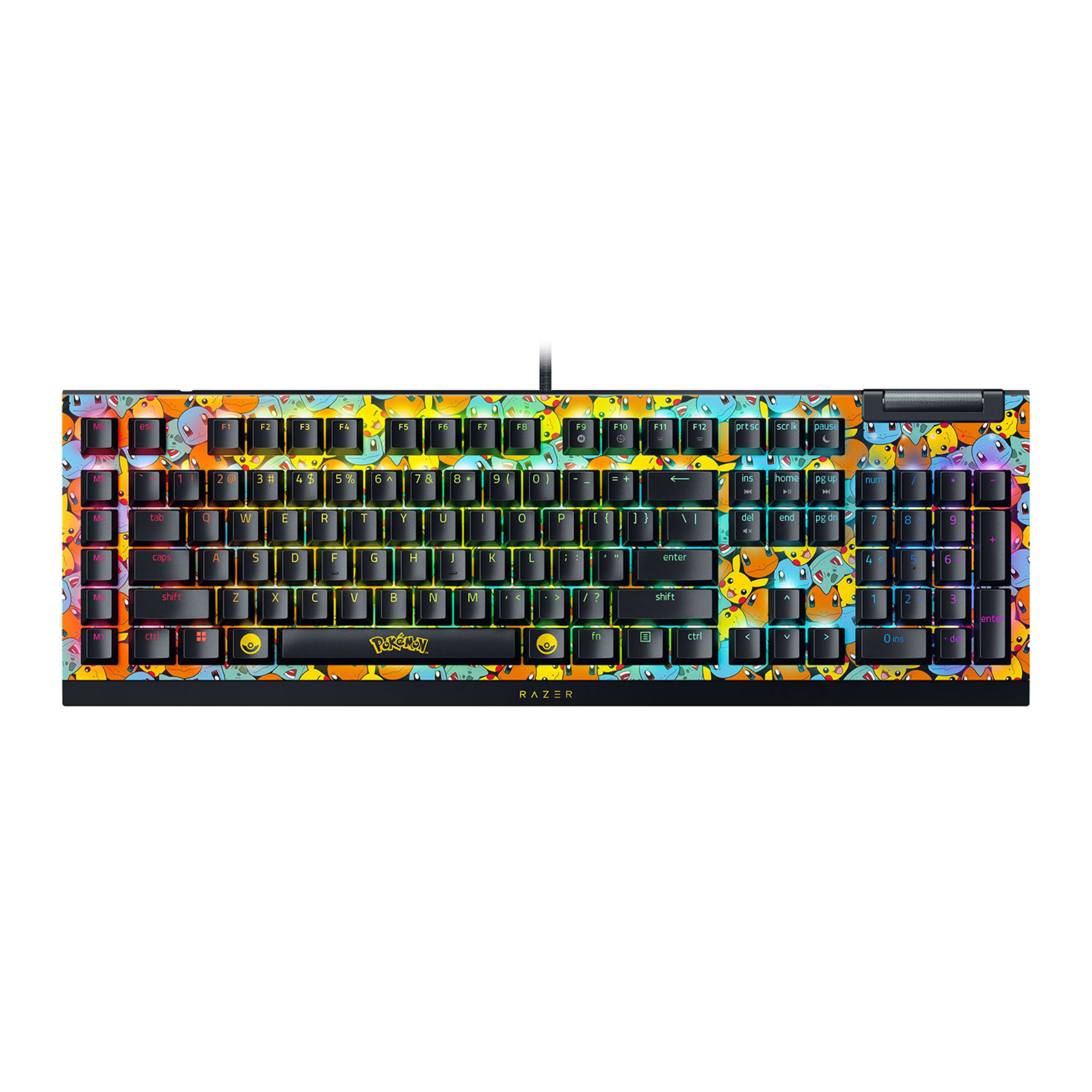 Razer Black Widow V4 X Rgb Green Switch Mechanical Gaming Keyboard Pokemon Edition