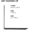 Lenovo Chromebook 345 AMD A6-9220C 4GB Laptop connects Type A and C USBs and has 3.5mm audio jack too.