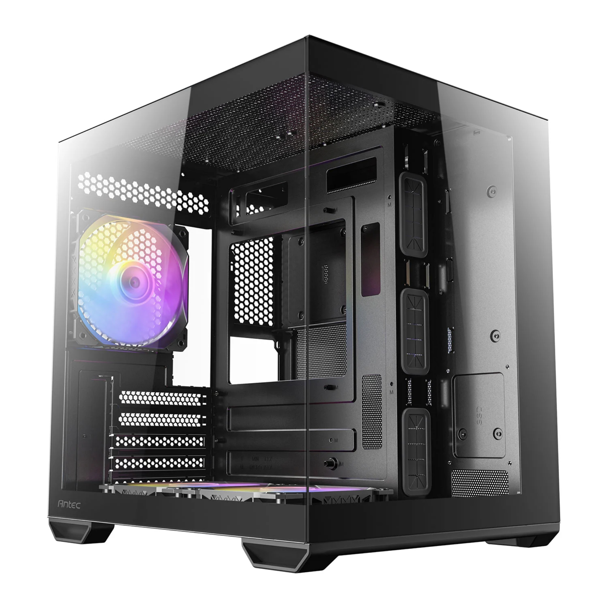 Antec Small Black Cx60m Argb Tempered Glass Mini Tower Gaming Pc Case