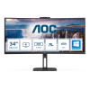 AOC V5 CU34V5CW/BK 34" Wide Quad HD VA LED 1ms Height Adjustable built in Speaker Curved Monitor