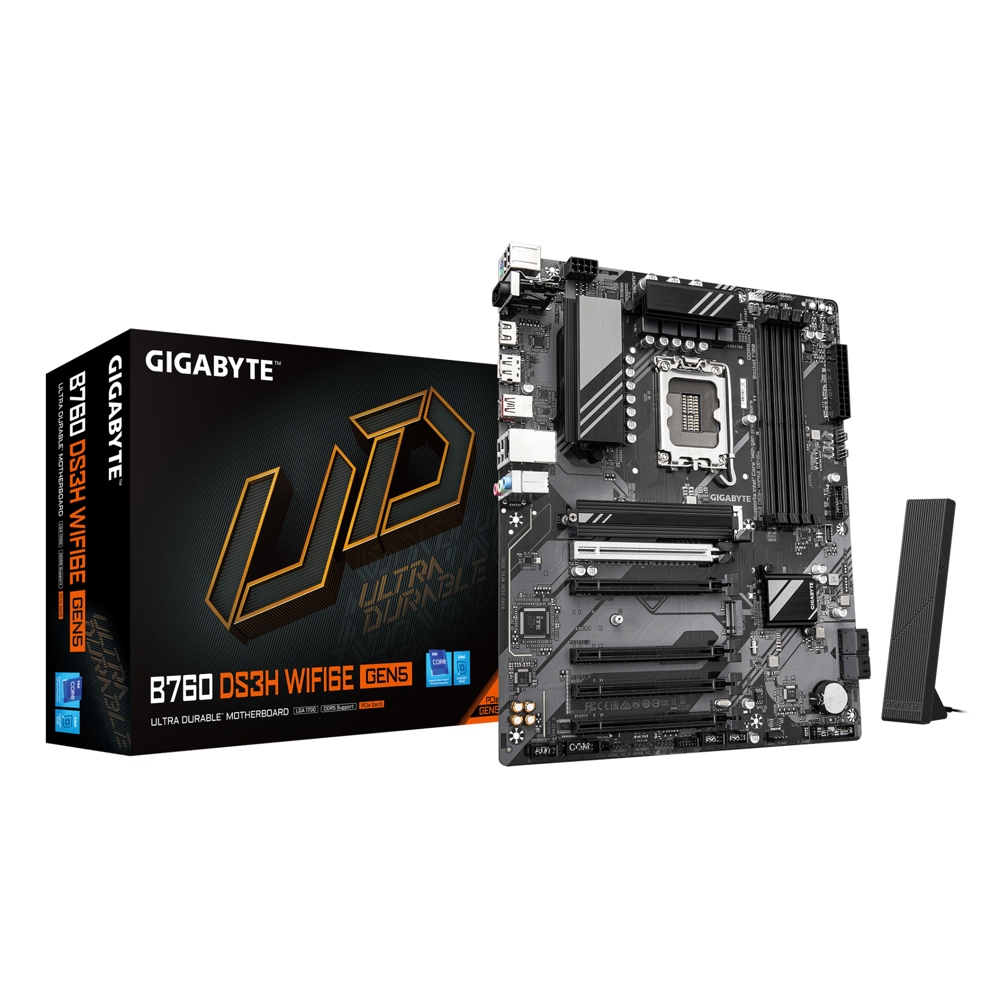 Gigabyte Size 5.0 Black B760 Ds3h Wifi6e Gen5 Intel B760 Express Atx Lga 1700 Motherboard
