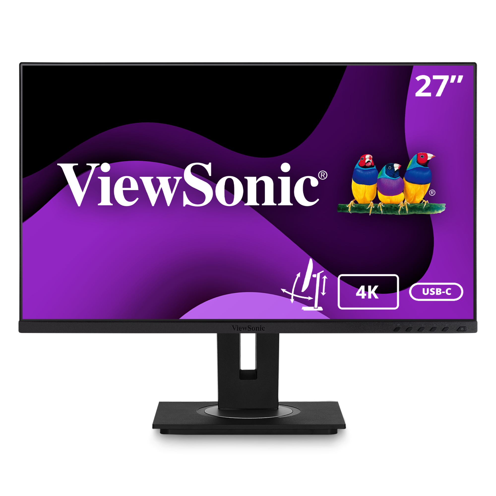 Image of Viewsonic VG2756-4K 27" 4K Ultra HD IPS 75Hz 5ms Height Adjustable Monitor with Speakers VG2756-4K