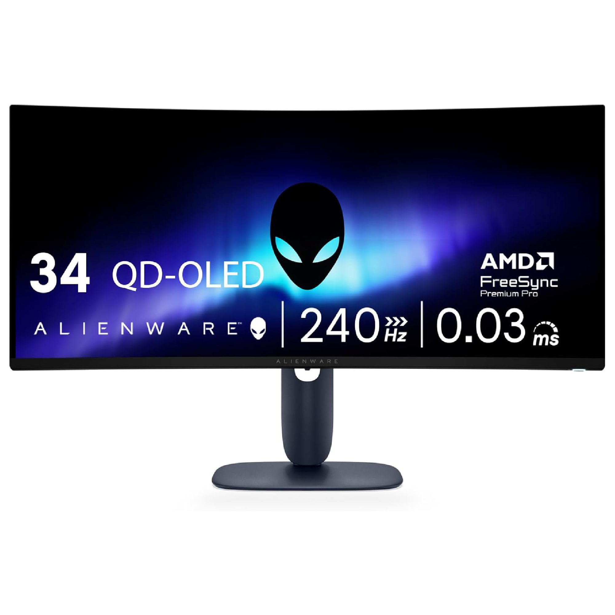 Dell Interstellar Indigo Alienware Aw3425dw 34" Qd-Oled Uwqhd 240Hz Freesync G-Sync Compatible Curved Gaming Monitor