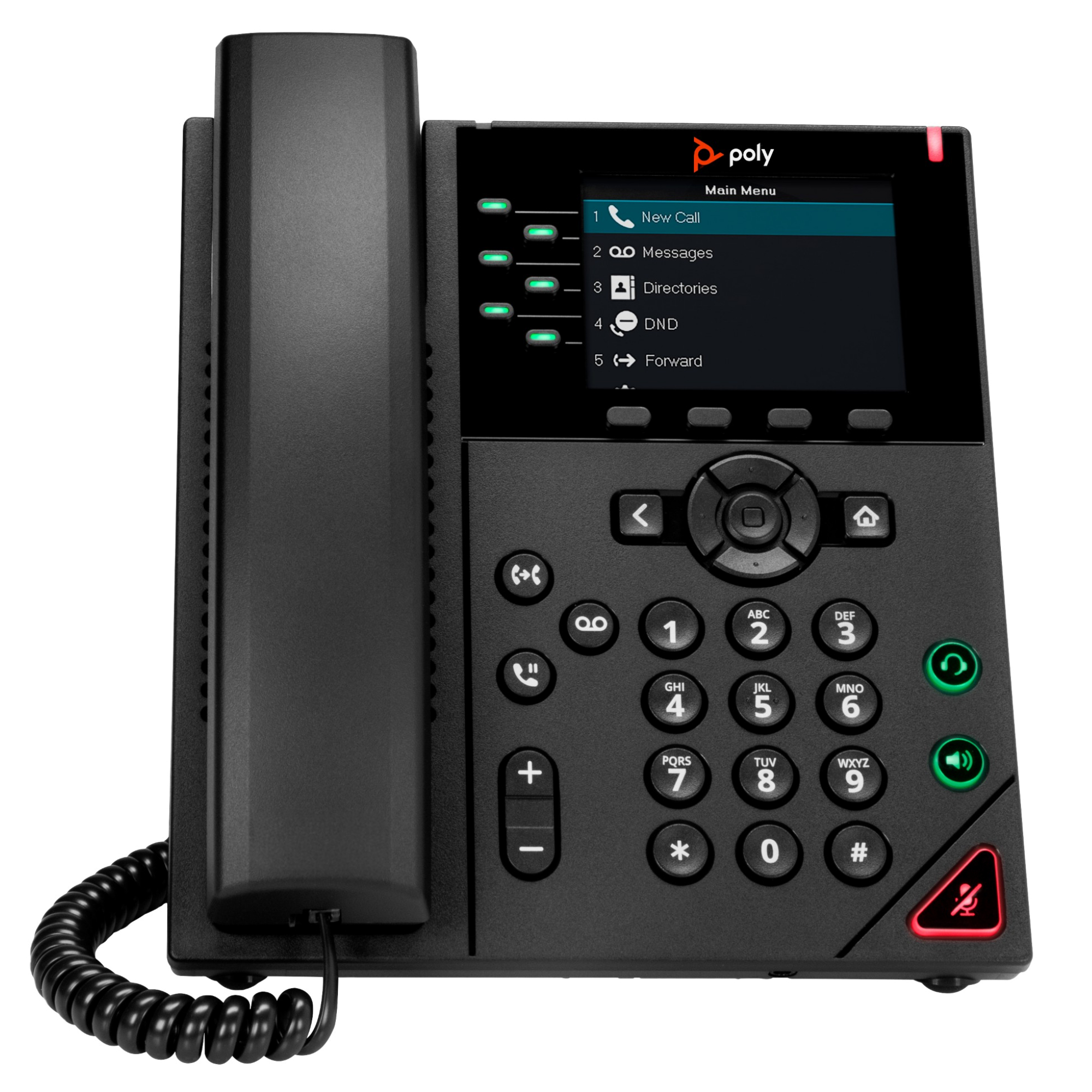 Poly Large Black Vvx 350 6-Line Ip Desktop Phone And Poe-Enabled 3-Way Call Capability