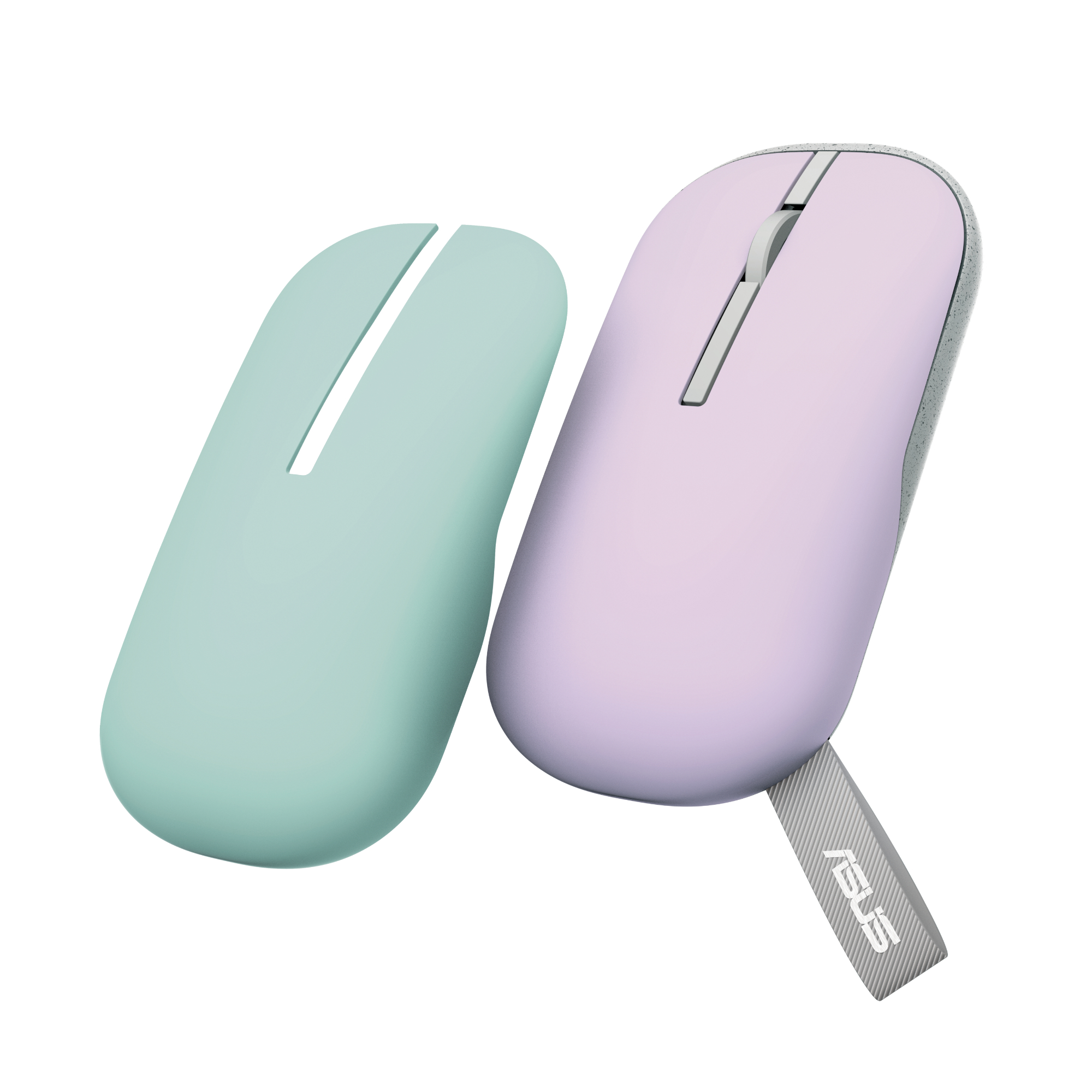 Asus Size 3 Lilac Mist Purple Marshmallow Md100 1600 Dpi Wireless Optical Mouse - Lilac Purple W/ Brave Green Cover