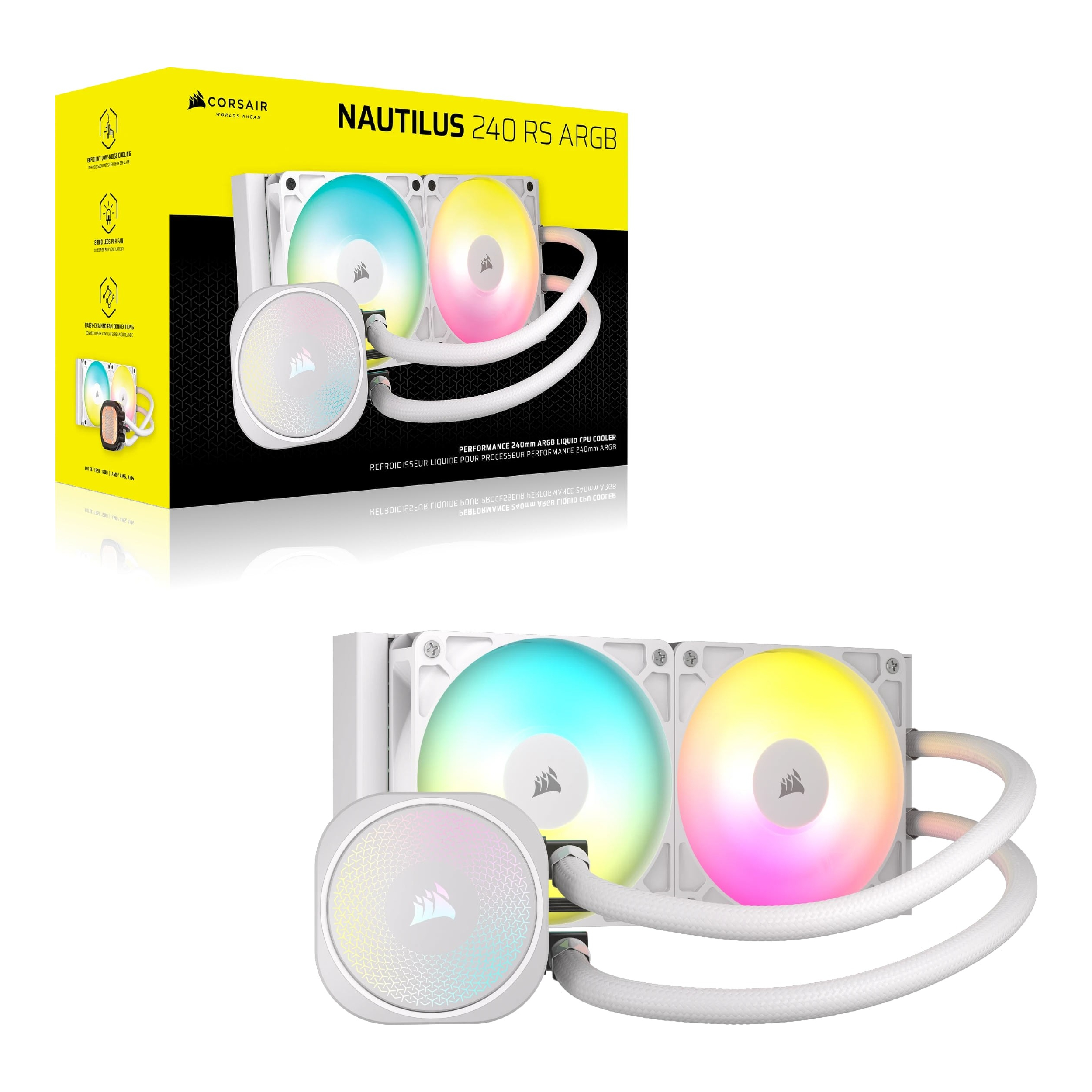 Corsair White Nautilus 240 Rs Argb 240Mm Aio Liquid Cpu Cooler
