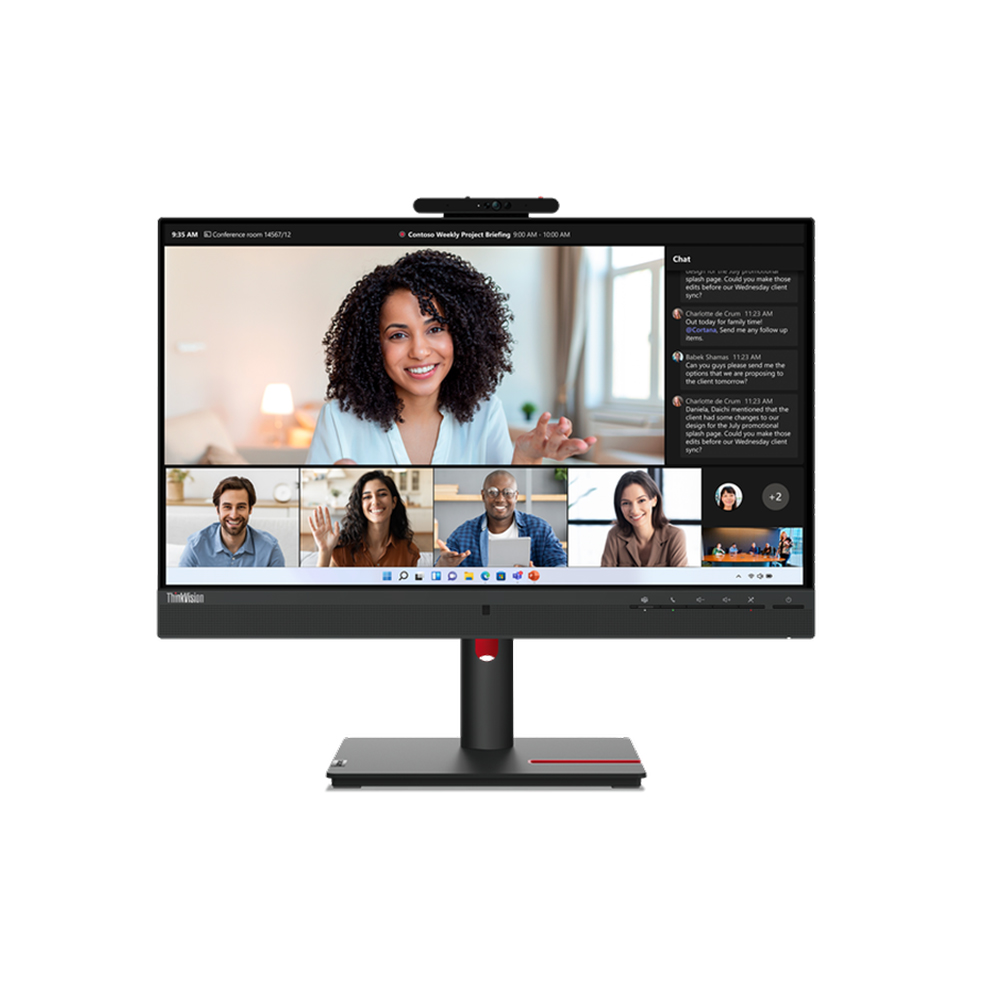 Lenovo ThinkVision T24mv-30 23.8-inch FHD monitor with IPS display and built-in speakers - black