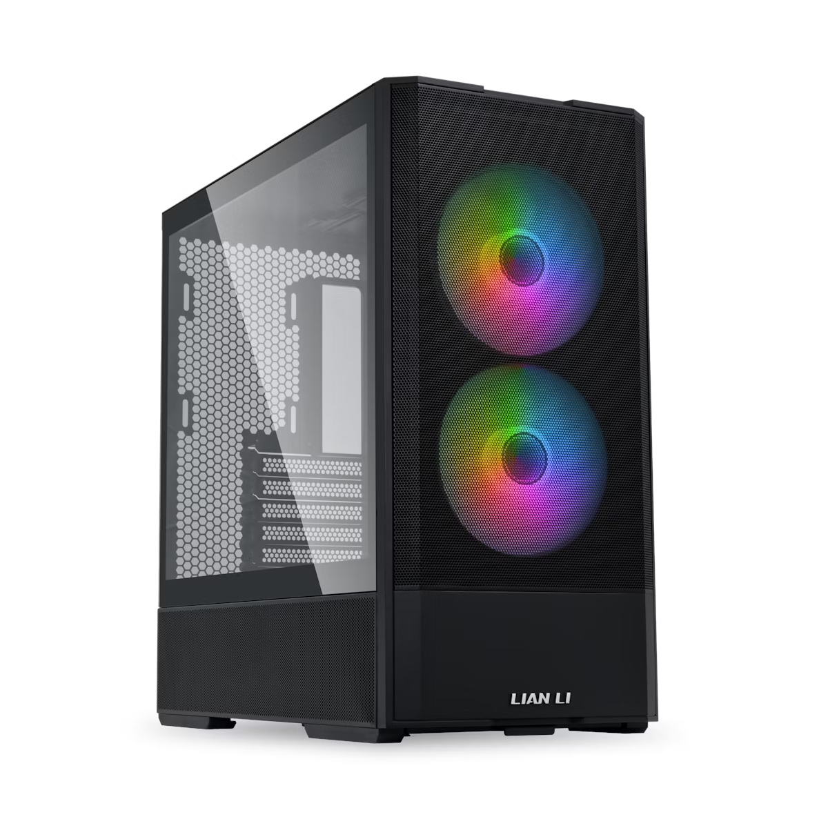 Lian Li Small Black Lancool 207Rx Tempered Glass Mid Tower Gaming Pc Case