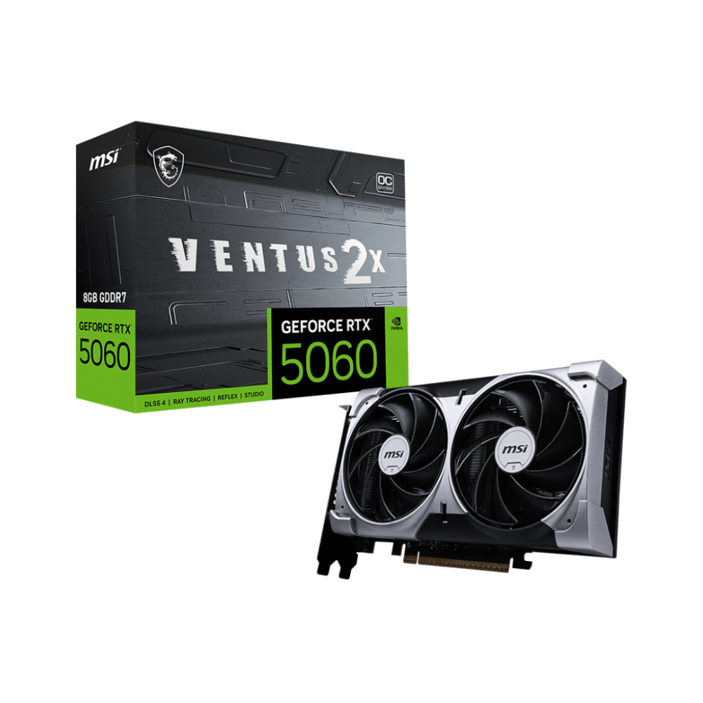 Msi Small Black Geforce Rtx 5060 Ventus 2X 8Gb Oc Graphics Card