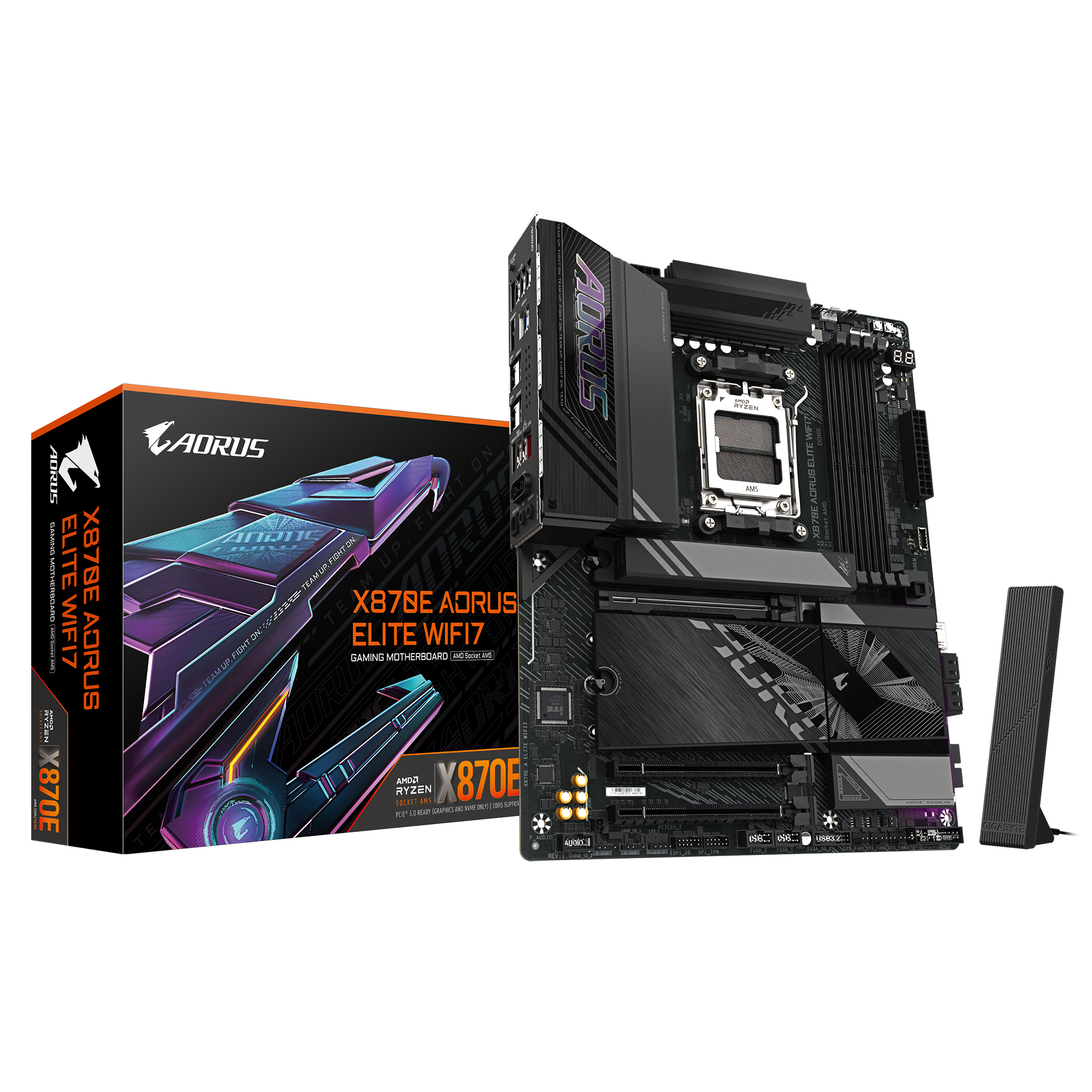 Gigabyte Black X870e Aorus Elite Wifi7 Ddr5 Atx Am5 Motherboard