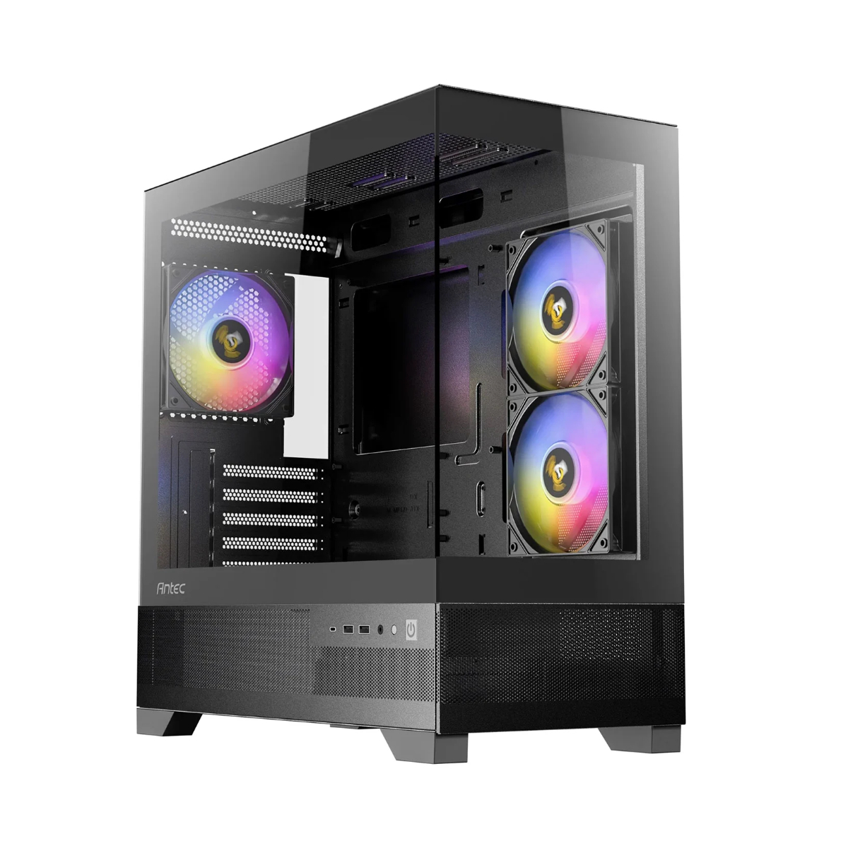 Antec Black Cx500m Argb Tempered Glass Mini Tower Gaming Pc Case